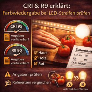 CRI und R9 bei LED-Streifen: Farbwiedergabe verstehen und prüfen