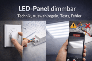 Das Bild zeigt LED Dimmtechnik, Auswahlregeln, Fehler und Tests